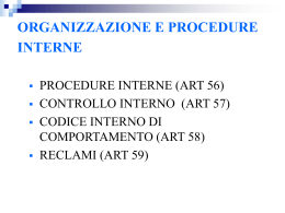 6 - Organizzazione e procedure interne
