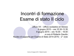 Incontri di formazione Esame di stato II ciclo