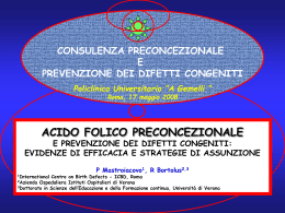 Si possono prevenire le malformazioni congenite ?
