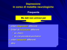 depressione in neurologia sito.