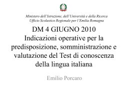 Indicazioni per il Test di conoscenza della lingua italiana