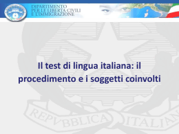 Il test di lingua italiana - Pubblica Amministrazione e Stranieri