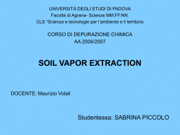 SOIL VAPOR EXTRACTION - Universit&agrave; degli Studi di Padova