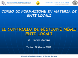 Il controllo di Gestione