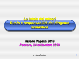 La tutela dei minori Ruolo e responsabilit&agrave; del dirigente scolastico