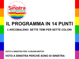 Il programma Sinistra Arcobaleno