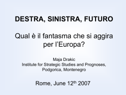DESTRA, SINISTRA, FUTURO Qual è il fantasma