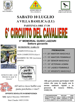 Volantino 6&deg; Circuito del Cavaliere