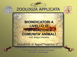 Introduzione bioindicatori animali