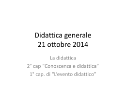 Didattica generale 21 ottobre 2014