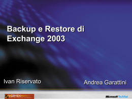 Backup e Restore di Exchange 2003
