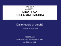 Didattica speciale delle discipline: MATEMATICA