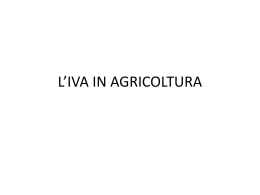 L`IVA IN AGRICOLTURA