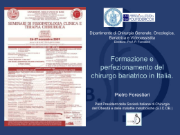 Diapositiva 1 - Societ&agrave; Italiana di Fisiopatologia Chirurgica