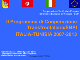 Il Programma Italia-Tunisia 2007-2013