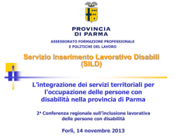 L`esperienza nella provincia di Parma