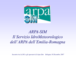Presentazione del direttore di Arpa SIM all´incontro tra la Direzione