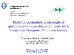 Presentazione - SIET - Società Italiana di Economia dei Trasporti e