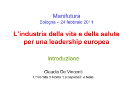 Presentazione della relazione introduttiva di Claudio De
