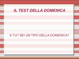 Test della domenica - Commissione nuovi stili di vita