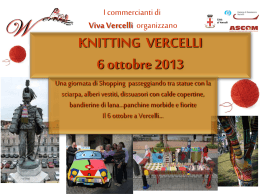 il 6 ottobre la seconda edizione di Knitting Vercelli