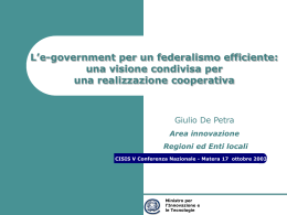 L`e-government per un federalismo efficiente: una visione