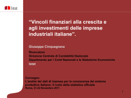 Vincoli finanziari alla crescita e agli investimenti delle imprese