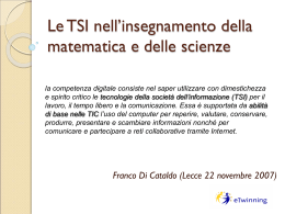 Le ICT nell`insegnamento della Matematica e delle scienze