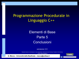 Programmazione Procedurale in Linguaggio C++