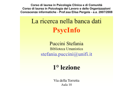 lucidi di presentazione su PsycInfo - Dipartimento di Ingegneria dell