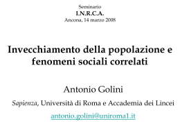 Invecchiamento della popolazione e fenomeni sociali