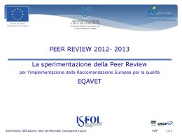 ISFOL-La sperimentazione della Peer Review- Napoli 18-04