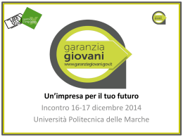 Programma Garanzia Giovani - Università Politecnica delle Marche