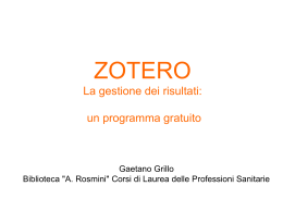zotero: programma gratuito: gestione risultati ricerche
