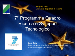7° Programma Quadro Ricerca e Sviluppo Tecnologico