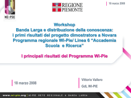 I principali risultati del Programma Wi-Pie