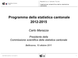 Il Programma della statistica cantonale 2012-2015