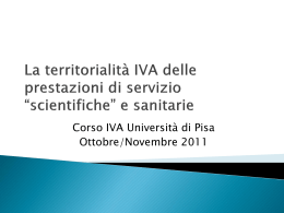 La territorialità IVA delle prestazioni di servizio scientifiche e sanitarie