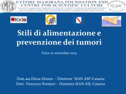 Stili di alimentazione e prevenzione dei tumori