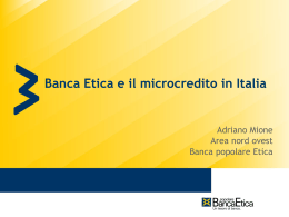Banca Etica e il microcredito in Italia