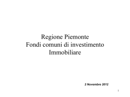 Regione Piemonte Fondi comuni di investimento Immobiliare