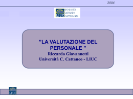 La valutazione - Università Carlo Cattaneo