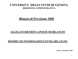 COSTI PERSONALE DOCENTE - Universit&agrave; Degli Studi Di Genova