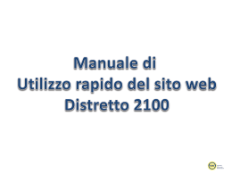 Manuale d`uso del sito web
