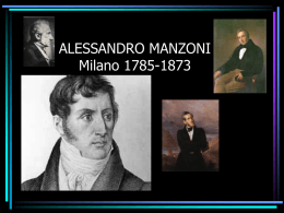 ALESSANDRO MANZONI Milano 1785-1873