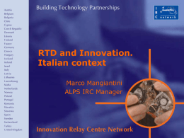 RTD and Innovation Italian context