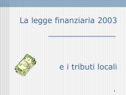 La legge finanziaria 2003 e i tributi locali