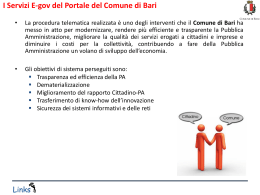 I Servizi E-gov del Portale del Comune di Bari