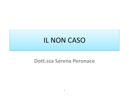 IL NON CASO - Scienze dell`Educazione