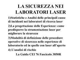 LA SICUREZZA NEI LABORATORI LASER